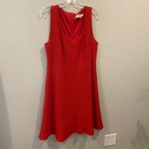 LOFT Low Neck Red Sleeveless Dress